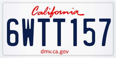 CA license plate 6WTT157