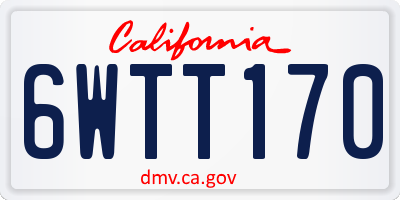 CA license plate 6WTT170