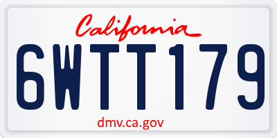 CA license plate 6WTT179