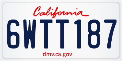 CA license plate 6WTT187