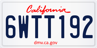 CA license plate 6WTT192