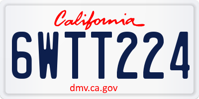 CA license plate 6WTT224