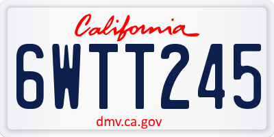 CA license plate 6WTT245