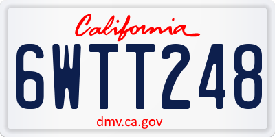 CA license plate 6WTT248