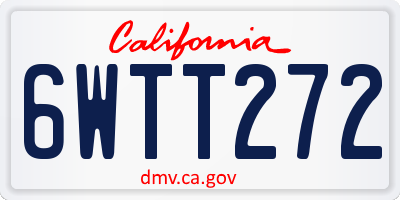 CA license plate 6WTT272