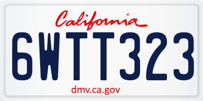 CA license plate 6WTT323