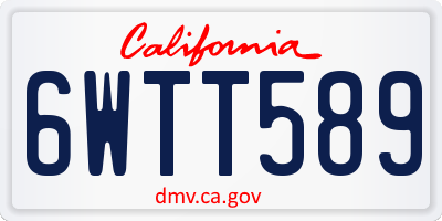 CA license plate 6WTT589