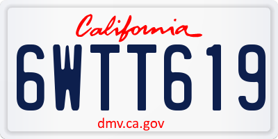 CA license plate 6WTT619