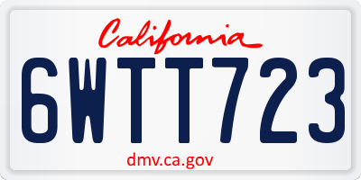 CA license plate 6WTT723