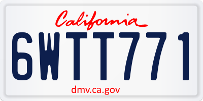 CA license plate 6WTT771