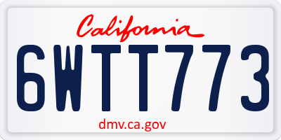 CA license plate 6WTT773