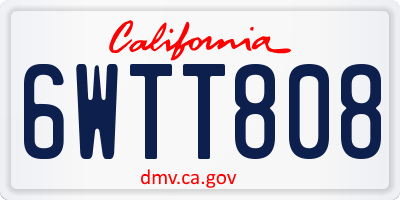 CA license plate 6WTT808