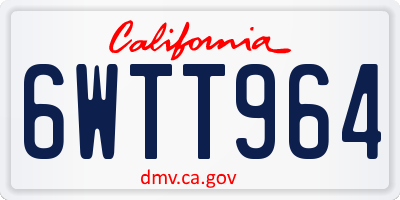 CA license plate 6WTT964