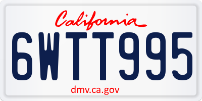 CA license plate 6WTT995