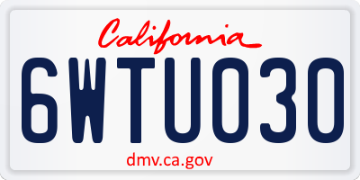 CA license plate 6WTU030