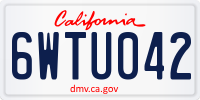 CA license plate 6WTU042