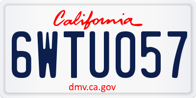 CA license plate 6WTU057