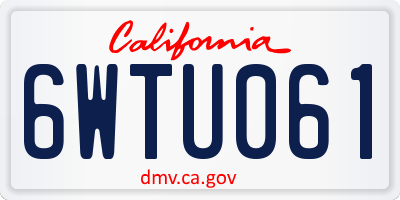 CA license plate 6WTU061
