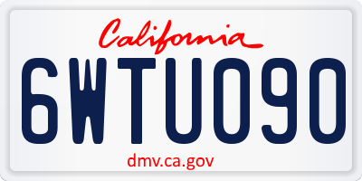 CA license plate 6WTU090