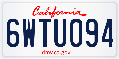 CA license plate 6WTU094