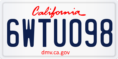 CA license plate 6WTU098