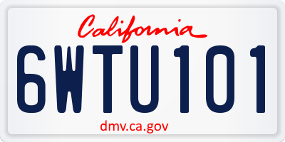 CA license plate 6WTU101