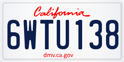 CA license plate 6WTU138
