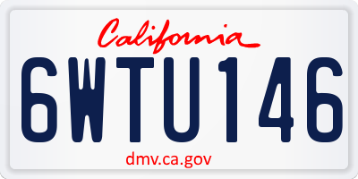 CA license plate 6WTU146