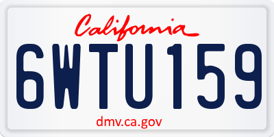 CA license plate 6WTU159