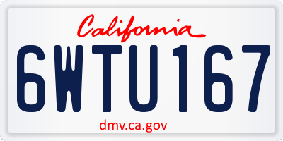 CA license plate 6WTU167