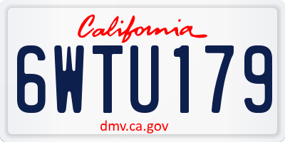 CA license plate 6WTU179