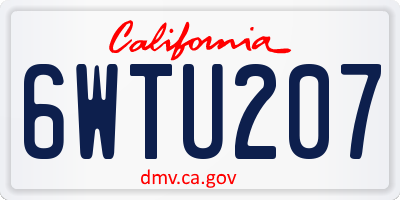 CA license plate 6WTU207