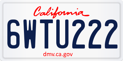 CA license plate 6WTU222