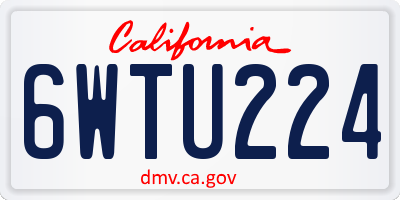 CA license plate 6WTU224