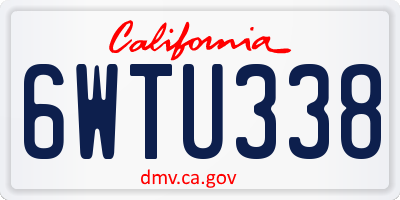 CA license plate 6WTU338