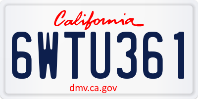CA license plate 6WTU361