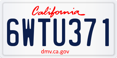 CA license plate 6WTU371