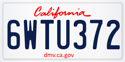 CA license plate 6WTU372