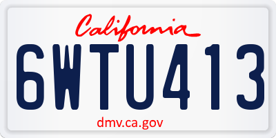CA license plate 6WTU413
