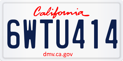 CA license plate 6WTU414
