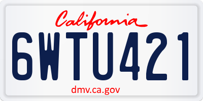 CA license plate 6WTU421