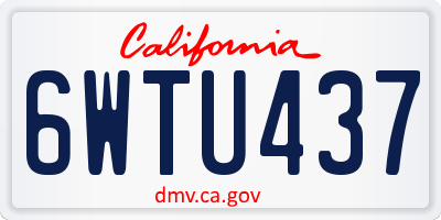 CA license plate 6WTU437