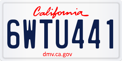 CA license plate 6WTU441