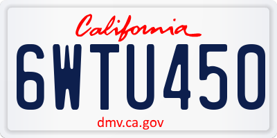 CA license plate 6WTU450