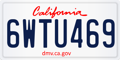 CA license plate 6WTU469