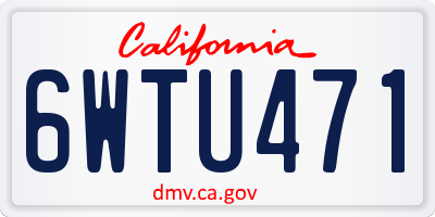 CA license plate 6WTU471
