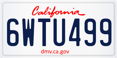 CA license plate 6WTU499