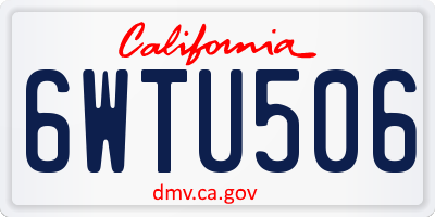 CA license plate 6WTU506