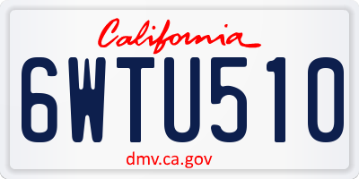 CA license plate 6WTU510