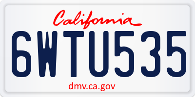 CA license plate 6WTU535